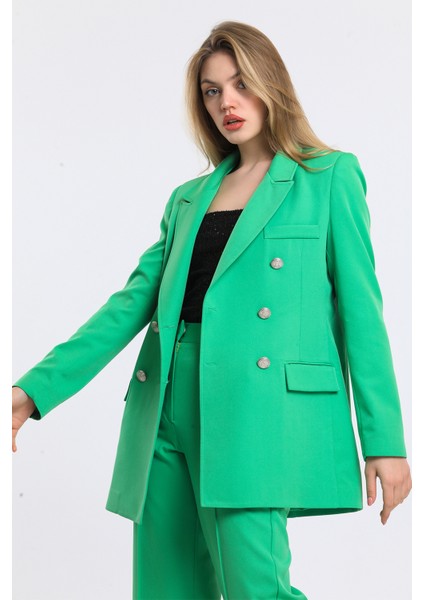 Içi Astarlı Hürrem Kumaş Blazer Ceket | CKT34236 Yesıl
