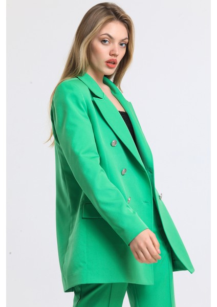 Içi Astarlı Hürrem Kumaş Blazer Ceket | CKT34236 Yesıl