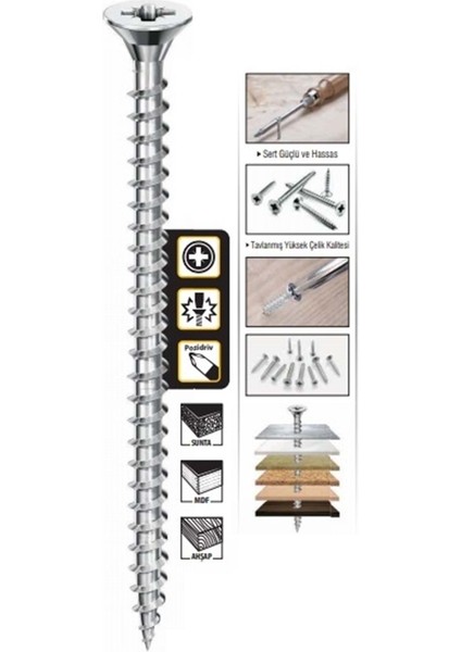 5X80 Sunta Vidası 200LÜ Paket