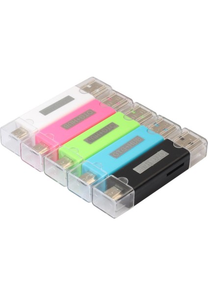 USB 2.0 Hub Mikro USB Tf Kart Okuyucu Flaş U Disk Otg Adaptörü Pembe (Yurt Dışından)