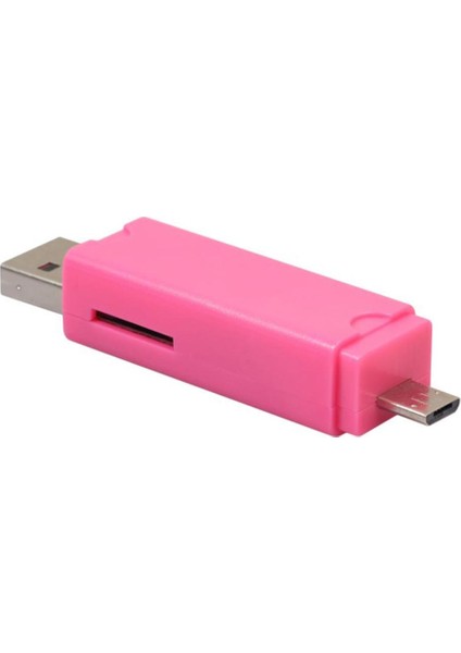 USB 2.0 Hub Mikro USB Tf Kart Okuyucu Flaş U Disk Otg Adaptörü Pembe (Yurt Dışından)