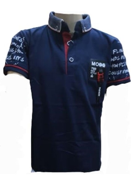 Petitox Çocuk Erkek Polo Yaka Baskılı T-Shirt 4023 - Lacivert - 12 Yaş
