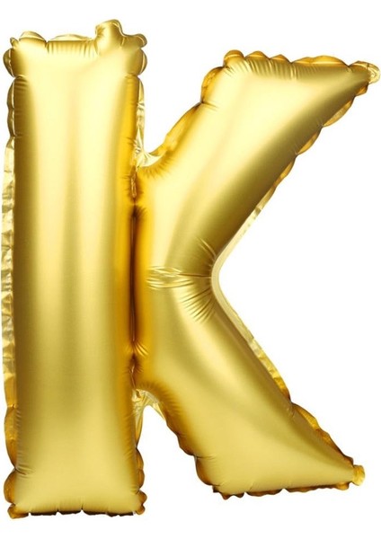 Harf Folyo Balon Büyük Boy Metalik Altın K Harfi Folyo Balon Metalik - 100 cm