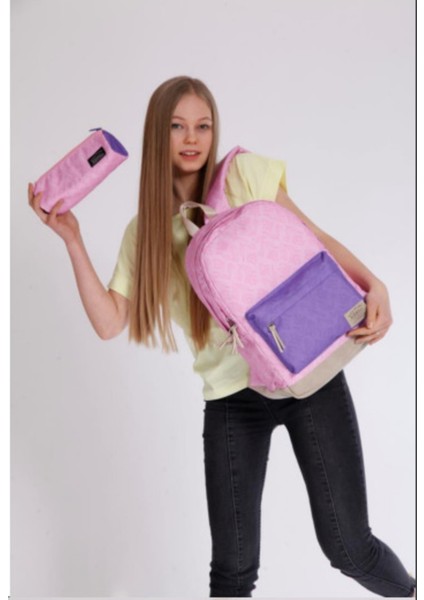 Wıchlıght Sırt Çantası Pembe Çiçek Desenli Şık Tasarım 100% Yerli Üretim fiyatları