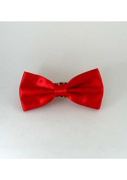 Kırmızı Düz Renk Saten Papyon - SP02
