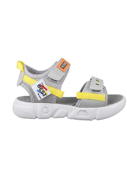 Bücür 300 Gri Sarı Çocuk Sandalet
