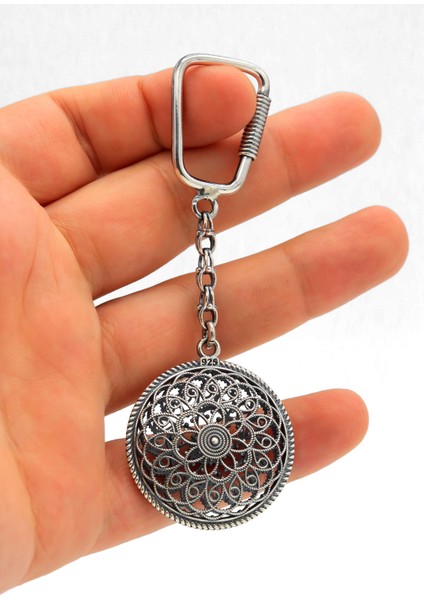 Midyat Telkari Işlemeli 925 Ayar Gümüş Anahtarlık 201020740