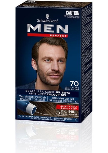 Men Perfect Saç Boyası 70 Koyu Kahve x 3 Adet