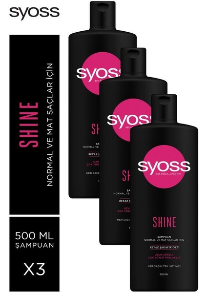 Shine Şampuan 500 ml x 3 Adet