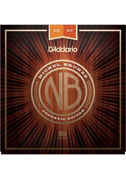 NB1047 Akustik Gitar Tel Seti, Nıckel Bronze Extra Lıght Gauge
