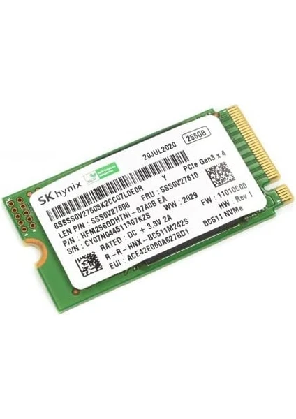 Sk Hynix HFM256GDHTNI Nvme 256GB 2300MB/S-1000MB/S M.2 SSD