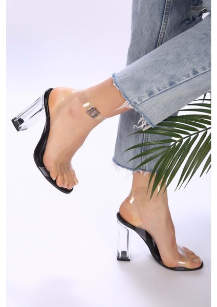 Kadın Siyah Şeffaf Topuklu Ayakkabı modelleri