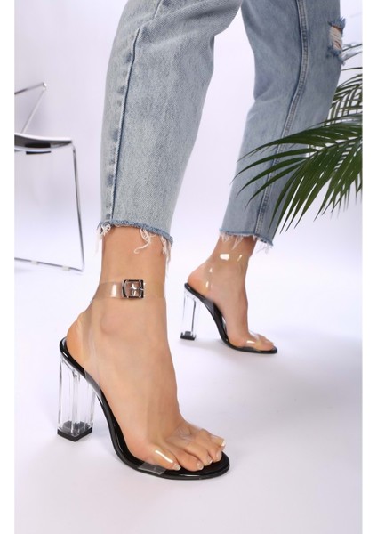 Kadın Siyah Şeffaf Topuklu Ayakkabı indirimleri