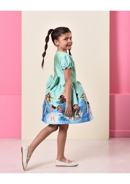 Eylul Elif Butik Moana Desen Kız Çocuk Elbise modelleri