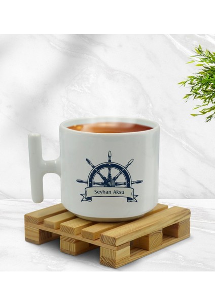 Kişiye Özel Dümen Figürlü T Kulplu Beyaz Middle Kupa Bardak-1