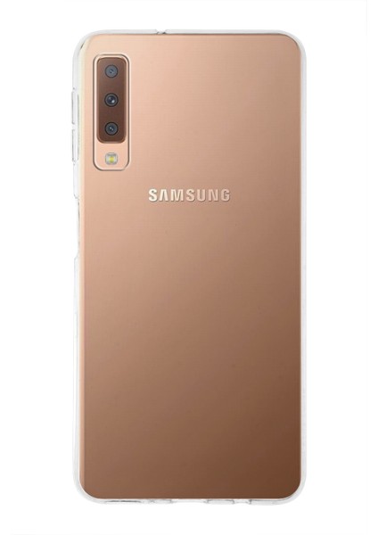 Kzy Samsung Galaxy A7 (2018) Kapak 1mm Şeffaf Silikon Kılıf