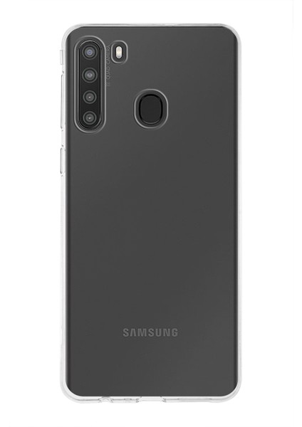 Samsung Galaxy A21 Kapak 1mm Şeffaf Silikon Kılıf