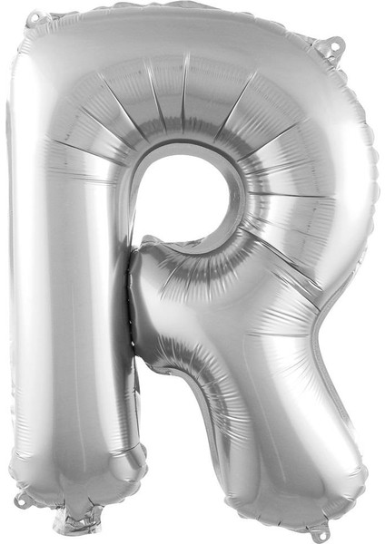 R Harf Folyo Gümüş Balon 36 cm 16 Inc