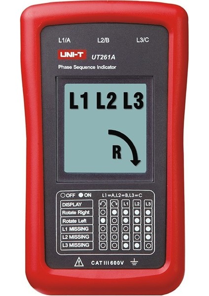 UT261A Faz Sırası ve Motor Yönü Ölçer