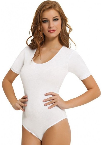 2945 Bayan Yarım Kol Çıtçıtlı Body