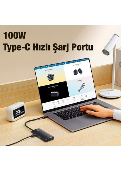 Lite Series 6 Portlu 100W Type-C + Pd Hub Adaptör Çoklayıcı WKQx050101