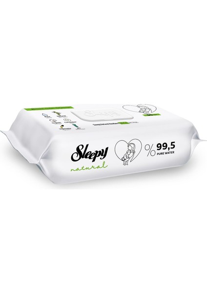 Islak Havlu Mendil 90 Yaprak Natural Yenidoğan 3 Lü Set 270 Yaprak Plastik Kapaklı