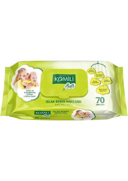 Soft Islak Havlu Mendil 70 Yaprak (3 Lü Set) 210 Yaprak Plastik Kapaklı