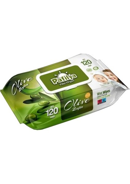 Islak Havlu Mendil 120 Yaprak Zeytin Plastik Kapaklı 6 Lı Set 720 Yaprak