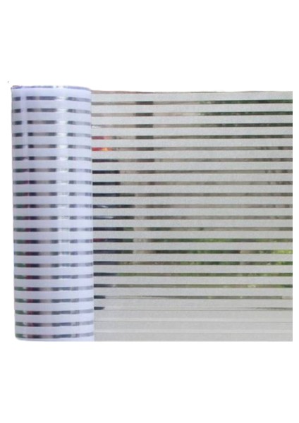 Çizilmez Cam Kumlama Dekoratif Çizgili Cam Folyosu 100 cm x 3 Metre