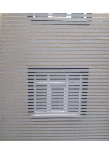 Çizilmez Cam Kumlama Dekoratif Çizgili Cam Folyosu 100 cm x 3 Metre