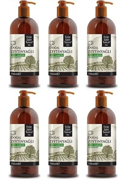 Zeytinyağlı Sıvı Sabun 750 ml x 6 Adet