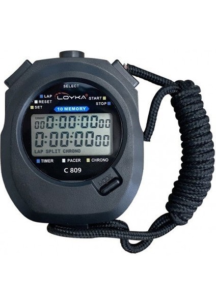 Loyka C809 Dijital El Tipi '10 Lap Hafızalı' Kronometre