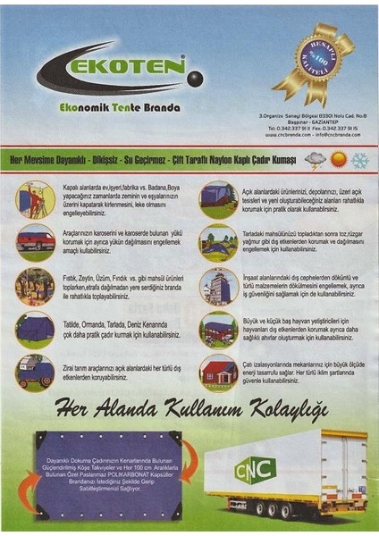 Ekotente Çadır Bezi Branda Ebatlı 4x6 mt