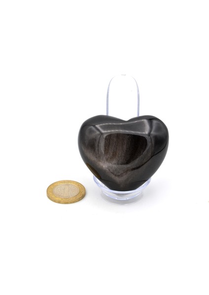 Hakiki Doğal Kalp Şeklinde Rainbow Obsidyen Taşı 116 Gram