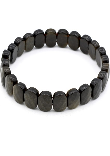 Doğal Rainbow Obsidyen Bileklik 004