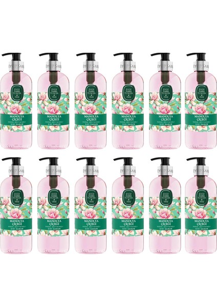 Zeytinyağlı Sıvı Sabun Manolya Çiçeği 500 ml x 12 Adet
