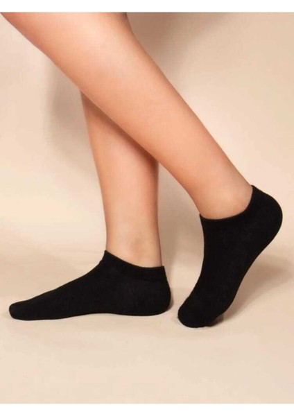 Black Arden Socks 10'lu Düz Siyah  Bayan Patik