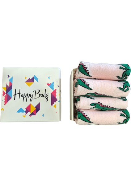 (ART.24287)4LÜ Set Penye Tenis Çemberli Kolej Çorap Dinazor Desenli Confort Lastik Özel Kutulu fiyatları