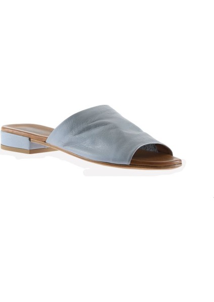 Mavi Deri Kadın Düz Terlik fiyatları