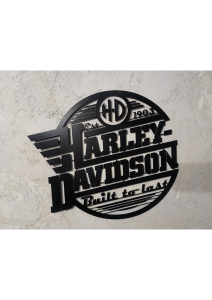 Harley Davidson Logolu Dekoratif Metal Duvar Tablosu