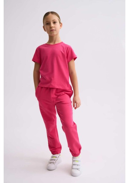 Organik Kısa Kollu Kız Çocuk Crop Tişört - Pembe - 8-10 fiyatları