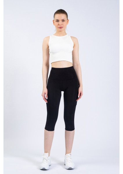 Snc Kadın Siyah Cepli Yüksek Bel Toparlayıcı, Kapri Yoga Tayt 19" fiyatları