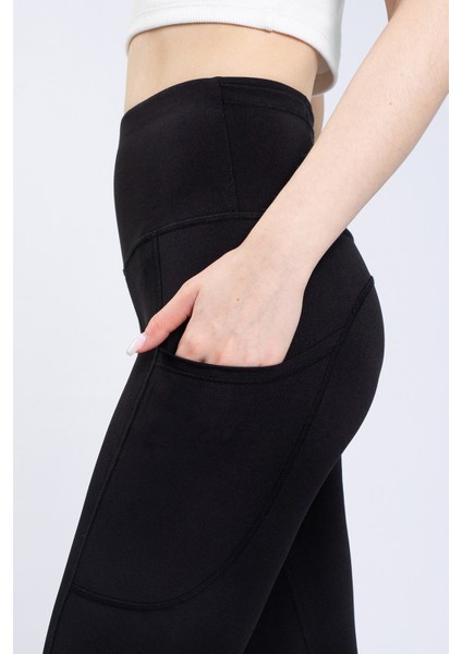 Snc Kadın Siyah Cepli Yüksek Bel Toparlayıcı, Kapri Yoga Tayt 19" modelleri
