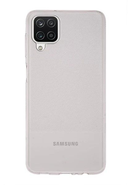 Case World Samsung Galaxy A12 ile Uyumlu Kapak 1mm Şeffaf Silikon ile Uyumlu Kılıf