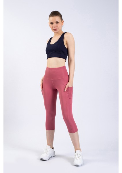Snc Kadın Gül Kurusu Cepli Yüksek Bel Toparlayıcı, Kapri Yoga Tayt 19" fiyatları