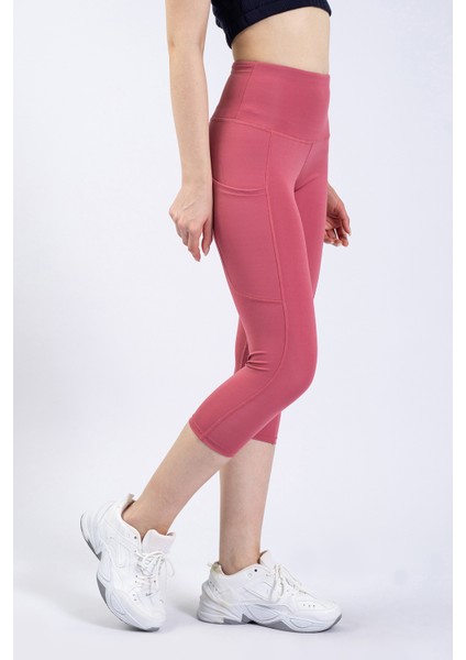 Snc Kadın Gül Kurusu Cepli Yüksek Bel Toparlayıcı, Kapri Yoga Tayt 19" modelleri