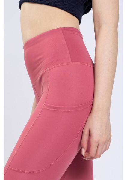 Snc Kadın Gül Kurusu Cepli Yüksek Bel Toparlayıcı, Kapri Yoga Tayt 19" fırsatları