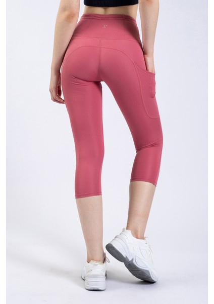Snc Kadın Gül Kurusu Cepli Yüksek Bel Toparlayıcı, Kapri Yoga Tayt 19" indirimleri