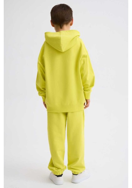 Organik Kapüşonlu Uzun Kollu Erkek Çocuk Sweatshirt - Sarı - 10-12 fırsatları