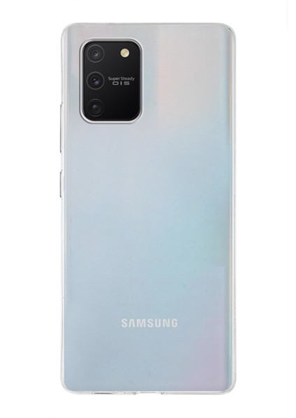 Samsung Galaxy A91 ile Uyumlu Kapak 1mm Şeffaf Silikon ile Uyumlu Kılıf